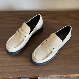White Vagabond platform loafers